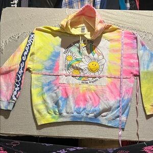 2XL Upcycled Oversized Tie-Die Upcycled/ Refashioned Hoodie